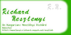 richard meszlenyi business card
