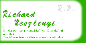 richard meszlenyi business card